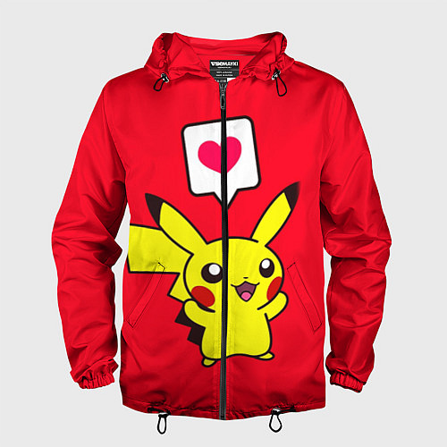 Мужская ветровка Pikachu Pika Pika / 3D-Черный – фото 1