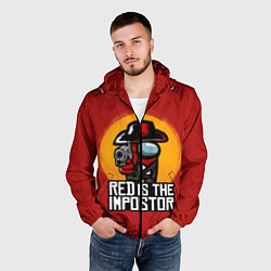 Ветровка с капюшоном мужская Red Is The Impostor, цвет: 3D-черный — фото 2