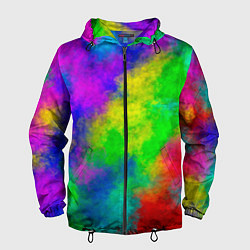 Ветровка с капюшоном мужская Multicolored, цвет: 3D-черный