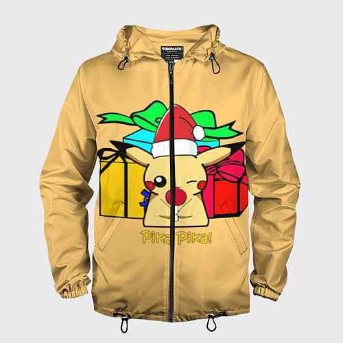 Мужская ветровка New Year Pikachu / 3D-Черный – фото 1