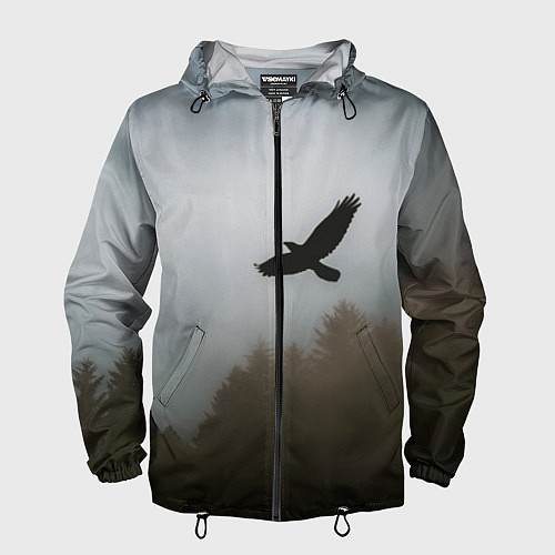 Мужская ветровка Орёл над лесом / 3D-Черный – фото 1