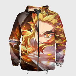 Ветровка с капюшоном мужская Клинок Рассекающий Демонов, цвет: 3D-черный