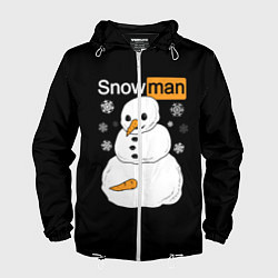 Ветровка с капюшоном мужская Снеговик, цвет: 3D-белый