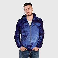 Ветровка с капюшоном мужская ЛЕС, цвет: 3D-черный — фото 2