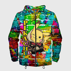 Ветровка с капюшоном мужская Pikachu, цвет: 3D-черный