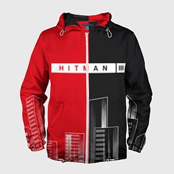Ветровка с капюшоном мужская Hitman III - Город, цвет: 3D-белый