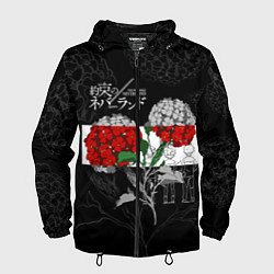 Ветровка с капюшоном мужская Обещанный Неверленд Цветы Вида, цвет: 3D-черный