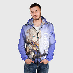 Ветровка с капюшоном мужская GENSHIN IMPACT, АЛЬБЕДО, цвет: 3D-черный — фото 2