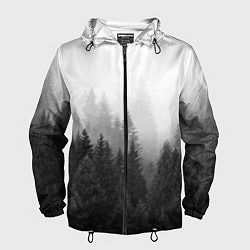 Ветровка с капюшоном мужская Туманный лес, цвет: 3D-черный
