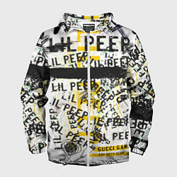 Ветровка с капюшоном мужская LIL PEEP Vintage Graffiti Wall, цвет: 3D-белый