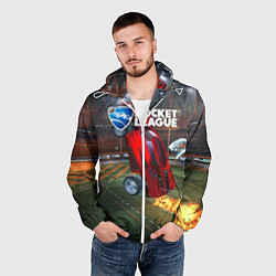 Ветровка с капюшоном мужская Rocket League, цвет: 3D-белый — фото 2