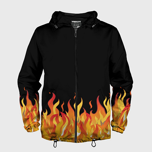 Мужская ветровка ОГОНЬ И НИЧЕГО ЛИШНЕГО / 3D-Черный – фото 1