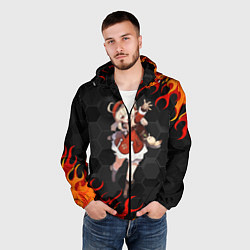 Ветровка с капюшоном мужская Genshin Impact - Klee, цвет: 3D-черный — фото 2