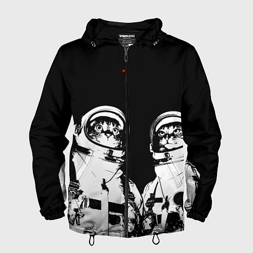 Мужская ветровка Коты Космонавты / 3D-Черный – фото 1