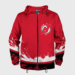 Ветровка с капюшоном мужская New Jersey Devils Ink, цвет: 3D-черный