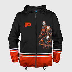 Ветровка с капюшоном мужская Philadelphia Flyers, цвет: 3D-черный