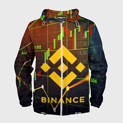 Ветровка с капюшоном мужская BINANCE БИНАНС БАНАН, цвет: 3D-белый