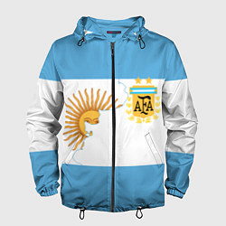 Ветровка с капюшоном мужская Сборная Аргентины, цвет: 3D-черный