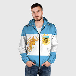 Ветровка с капюшоном мужская Сборная Аргентины, цвет: 3D-черный — фото 2