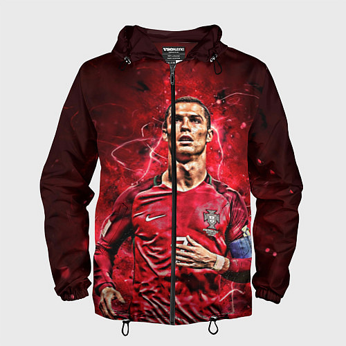 Мужская ветровка Cristiano Ronaldo Portugal / 3D-Черный – фото 1