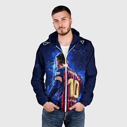Ветровка с капюшоном мужская Leo Messi Лео Месси 10, цвет: 3D-белый — фото 2
