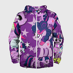 Ветровка с капюшоном мужская Twilight Sparkle, цвет: 3D-белый