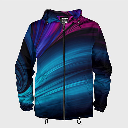 Мужская ветровка НЕОНОВЫЙ ПОЛОСЫ / 3D-Черный – фото 1