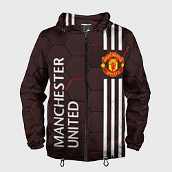 Ветровка с капюшоном мужская МАНЧЕСТЕР MANCHESTER ПЛИТЫ, цвет: 3D-черный