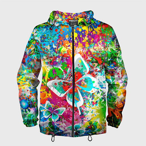 Мужская ветровка ЯРКИЕ КРАСКИ / 3D-Черный – фото 1