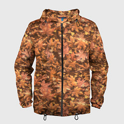Ветровка с капюшоном мужская Осеннее листопад, цвет: 3D-черный