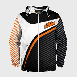 Ветровка с капюшоном мужская KTM MOTORCYCLES КТМ МОТОЦИКЛ, цвет: 3D-белый