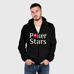 Ветровка с капюшоном мужская Poker Stars, цвет: 3D-черный — фото 2