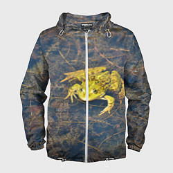 Ветровка с капюшоном мужская Лягушка, цвет: 3D-белый