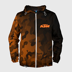 Ветровка с капюшоном мужская KTM КТМ CAMO RACING, цвет: 3D-белый