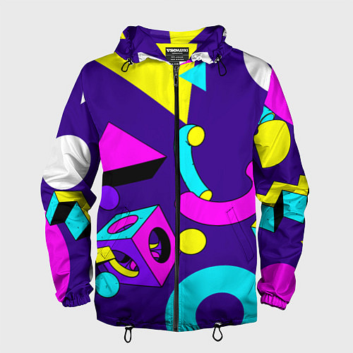 Мужская ветровка Геометрические фигуры / 3D-Черный – фото 1