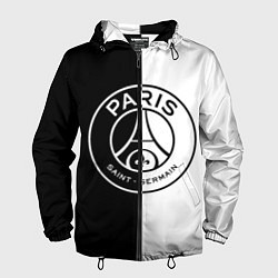 Ветровка с капюшоном мужская ФК ПСЖ PSG BLACK & WHITE, цвет: 3D-черный