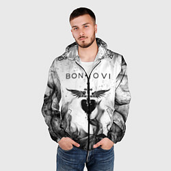 Ветровка с капюшоном мужская BON JOVI HEART СЕРДЦЕ, цвет: 3D-черный — фото 2
