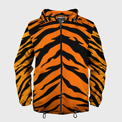 Ветровка с капюшоном мужская Шкура тигра, цвет: 3D-черный