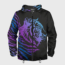 Ветровка с капюшоном мужская Tiger Neon, цвет: 3D-черный