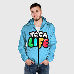 Ветровка с капюшоном мужская Toca Life: Logo, цвет: 3D-черный — фото 2