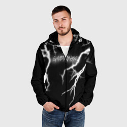 Ветровка с капюшоном мужская GHOSTEMANE Lightning Гостмейн Молния Надпись, цвет: 3D-черный — фото 2