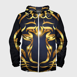 Ветровка с капюшоном мужская Золотой символ года Тигр, цвет: 3D-белый