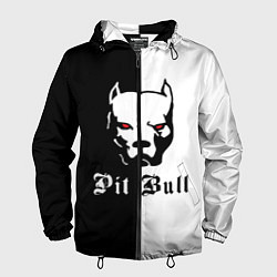 Ветровка с капюшоном мужская Pit Bull боец, цвет: 3D-черный