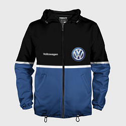 Ветровка с капюшоном мужская VW Два цвета, цвет: 3D-черный
