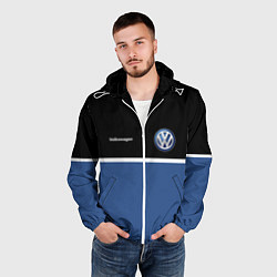 Ветровка с капюшоном мужская VW Два цвета, цвет: 3D-белый — фото 2