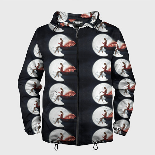 Мужская ветровка Лунная девушка / 3D-Черный – фото 1