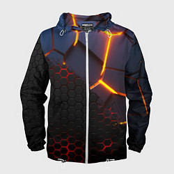 Мужская ветровка 3D РАЗЛОМ И СТАЛЬНАЯ БРОНЯ ПОПУЛЯРНЫЕ ТЕКСТУРЫ