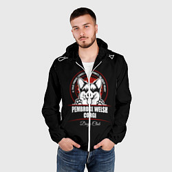 Ветровка с капюшоном мужская Вельш-Корги Пемброк Corgi, цвет: 3D-белый — фото 2