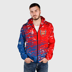 Ветровка с капюшоном мужская Arsenal: Фирменные цвета, цвет: 3D-черный — фото 2