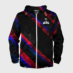 Ветровка с капюшоном мужская ЦСКА Dark Theme, цвет: 3D-белый
